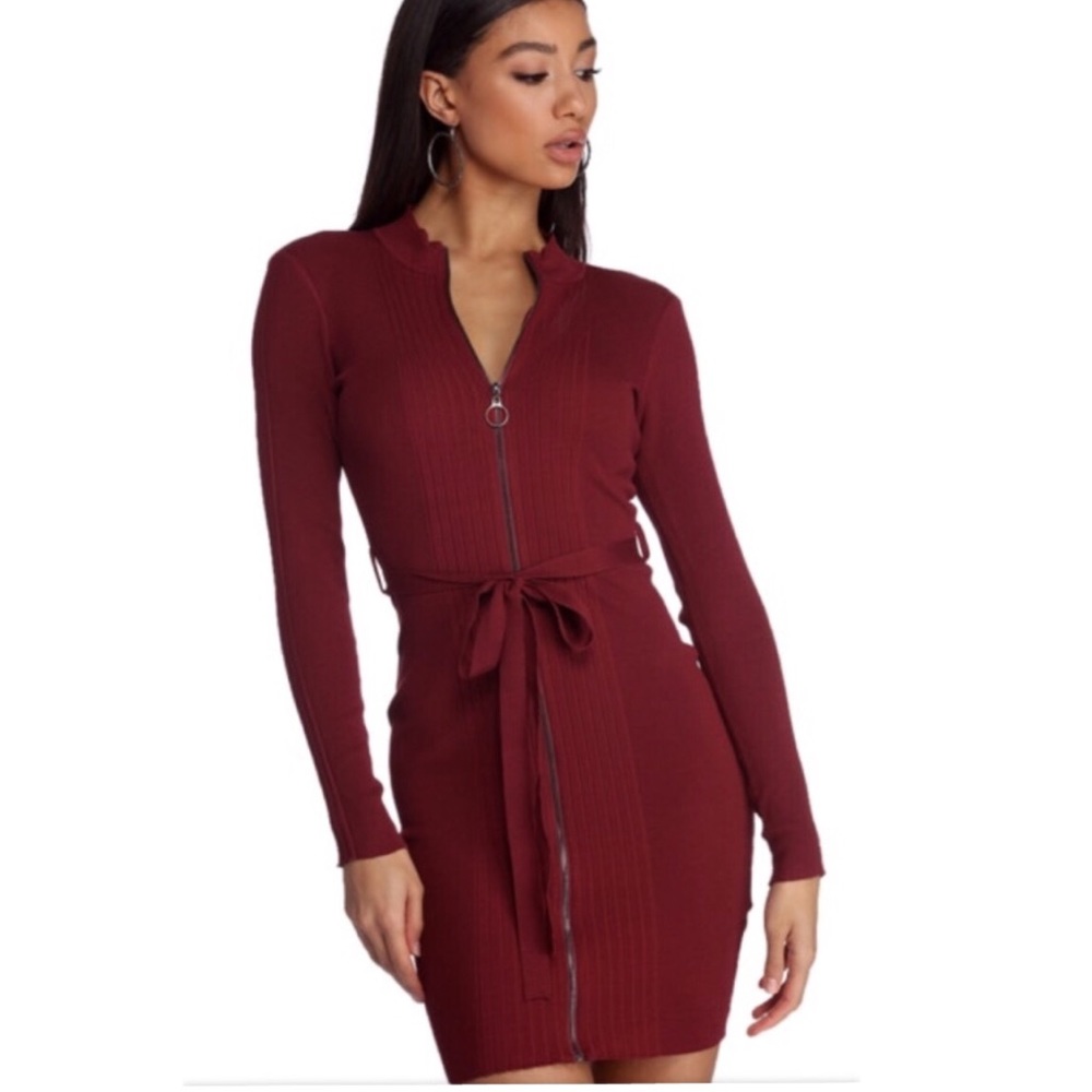 Burgundy Sweater Dress